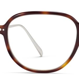 Warby Parker Beasley glasses in Woodgrain Tortoise